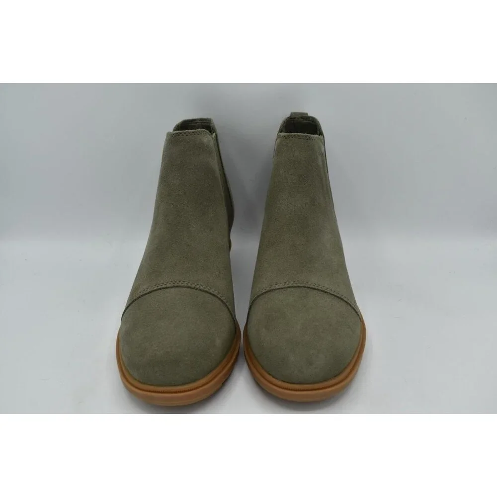 Sorel Womens Size 7.5 Evie II Chelsea Waterproof Stone Green Booties Boots Shoes - Picture 3 of 13